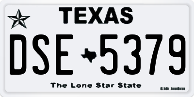 TX license plate DSE5379