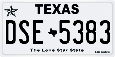 TX license plate DSE5383