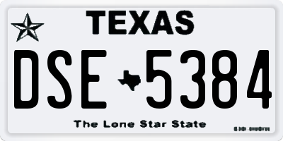 TX license plate DSE5384