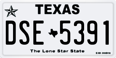 TX license plate DSE5391