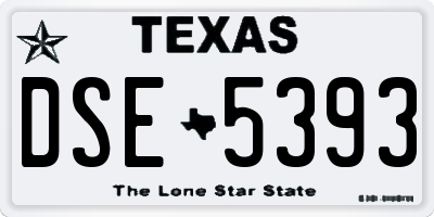 TX license plate DSE5393