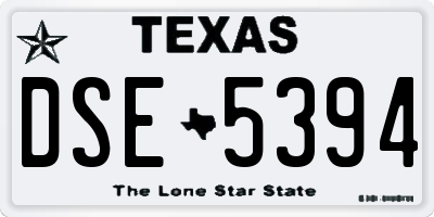 TX license plate DSE5394