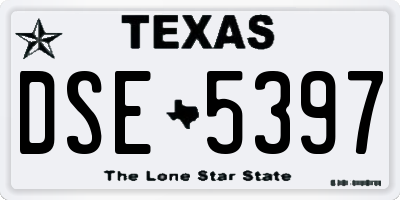 TX license plate DSE5397