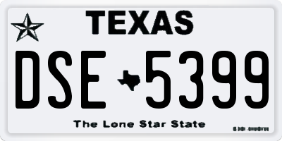 TX license plate DSE5399