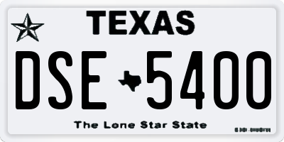 TX license plate DSE5400