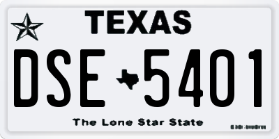 TX license plate DSE5401
