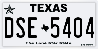 TX license plate DSE5404
