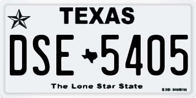 TX license plate DSE5405