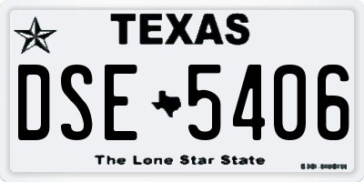 TX license plate DSE5406