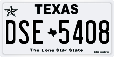 TX license plate DSE5408