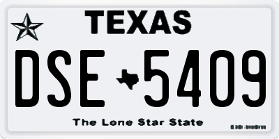 TX license plate DSE5409