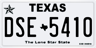 TX license plate DSE5410