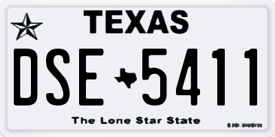 TX license plate DSE5411