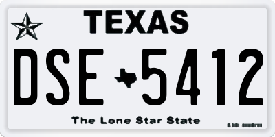TX license plate DSE5412