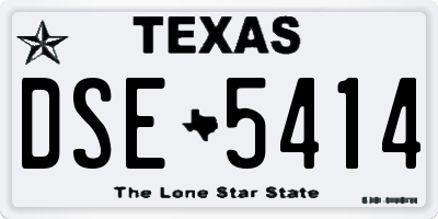 TX license plate DSE5414