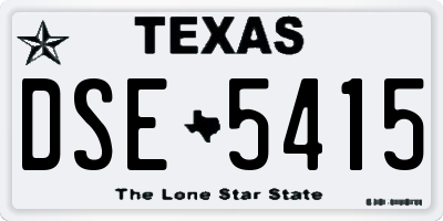TX license plate DSE5415