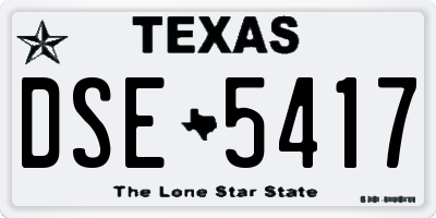 TX license plate DSE5417