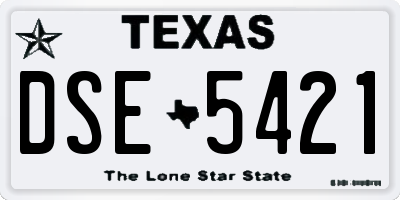 TX license plate DSE5421