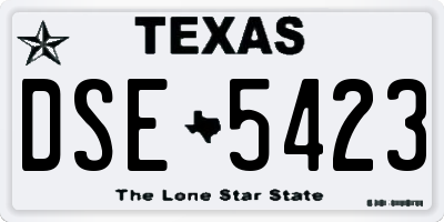 TX license plate DSE5423
