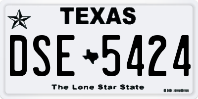 TX license plate DSE5424