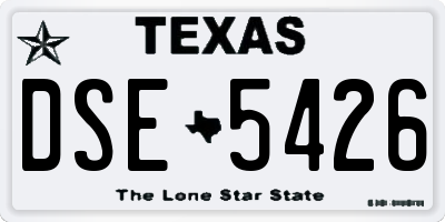 TX license plate DSE5426