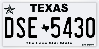 TX license plate DSE5430