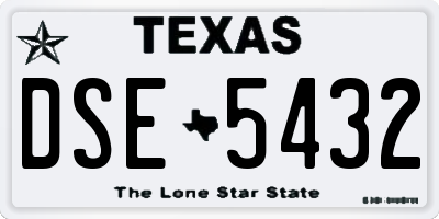 TX license plate DSE5432