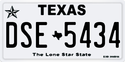 TX license plate DSE5434