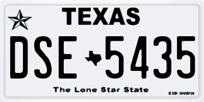 TX license plate DSE5435