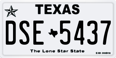 TX license plate DSE5437