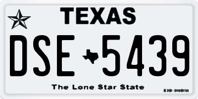TX license plate DSE5439