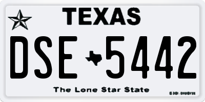 TX license plate DSE5442