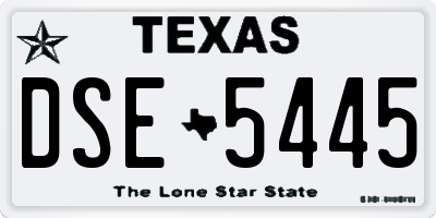 TX license plate DSE5445