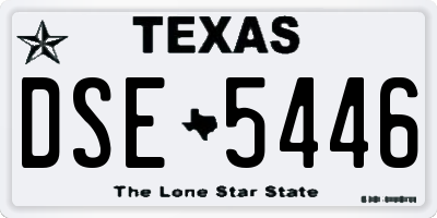 TX license plate DSE5446