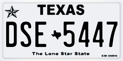 TX license plate DSE5447
