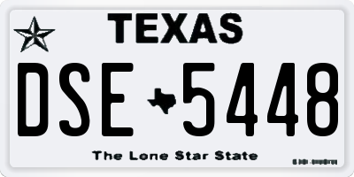TX license plate DSE5448