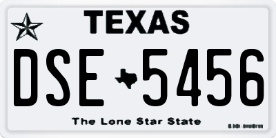 TX license plate DSE5456