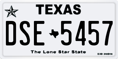 TX license plate DSE5457