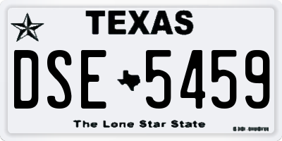 TX license plate DSE5459