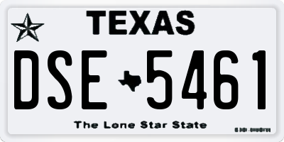 TX license plate DSE5461