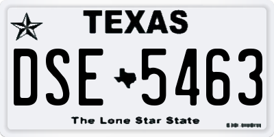 TX license plate DSE5463