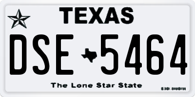 TX license plate DSE5464