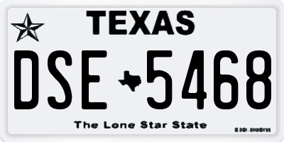 TX license plate DSE5468