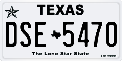 TX license plate DSE5470