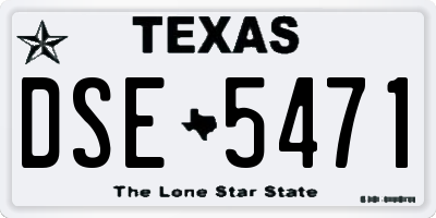 TX license plate DSE5471