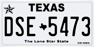TX license plate DSE5473
