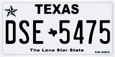 TX license plate DSE5475