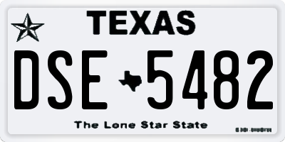 TX license plate DSE5482