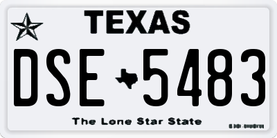 TX license plate DSE5483