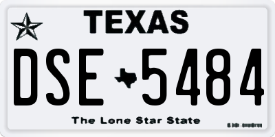 TX license plate DSE5484
